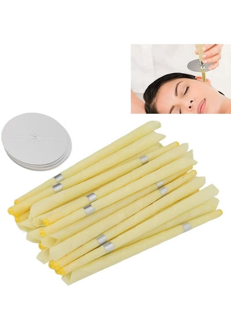 يوجي شموع شمع الأذن النقية شمع النحل العلاج بالعطرة 10 قطعة مع مجموعة أقراص حماية الأذن 5 قطعة للحد من تنين الأذن وتحسين النوم - Image 3